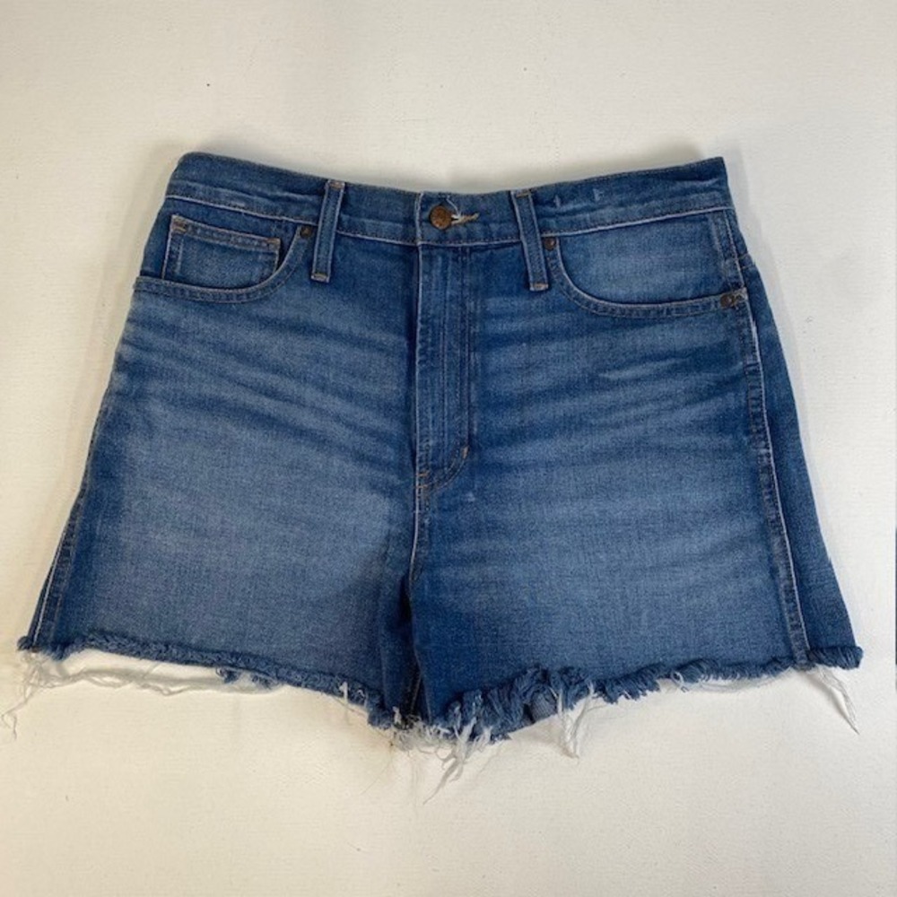 Madewell‎ The Perfect Jean Short Denim Blue Womens Size 30 Frayed Hem